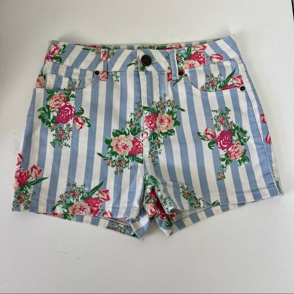 Urban Outfitters BDG | Coquette High Rise Erin 5 Pocket Shorts Blue Stripes 25